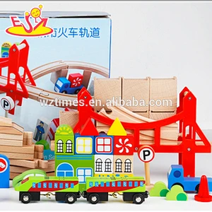 wholesale most popular kids wooden model railway for sale as holiday gift W04C045