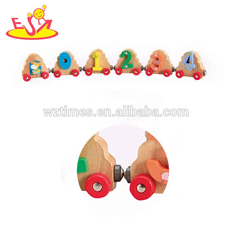 Wholesale educational kids wooden numbers train toy funny baby wooden numbers train toy W05C054
