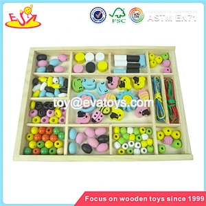 Wholesale newest wonderful wooden threading beads toy for kids W11E014