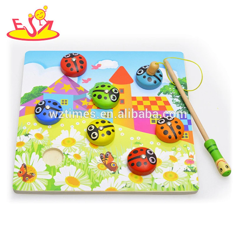 2018 wholesale wooden magnetic toys for toddlers new design ladybug toy wooden magnetic toys for toddlers W01A194