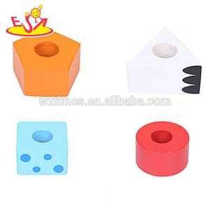 2018 New design wooden baby stacking toys funny wooden stacking rings toys educational wooden stacking toys for toddlers W13D113