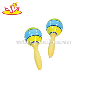 Wholesale toddlers preschool wooden maracas beach best sale children toys wooden maracas beach for sale W07I061