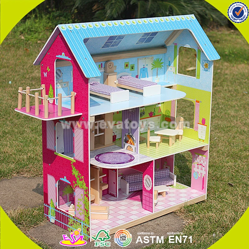 Top fashion kids wooden toy house furniture for wholesale W06A108