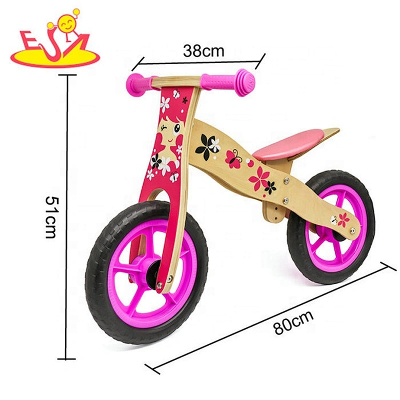 Wholesale most popular wooden pink balance bicycle for children W16C094
