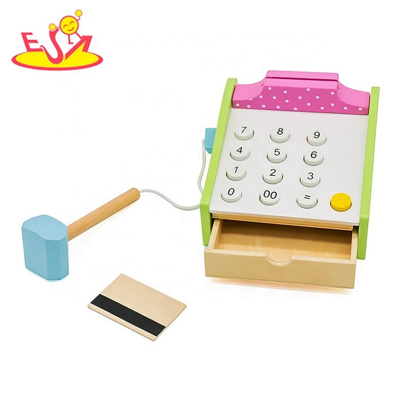New design educational wooden credit card machine toy for children W10A059