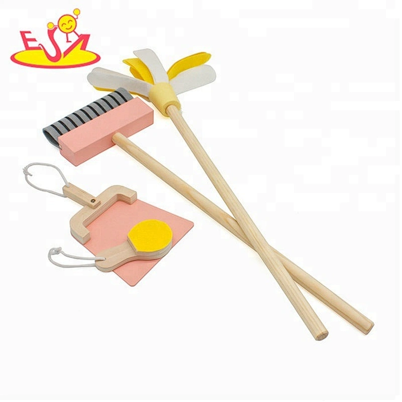 New hottest pretend play toys wooden kids vacuum cleaner for wholesale W10D194B