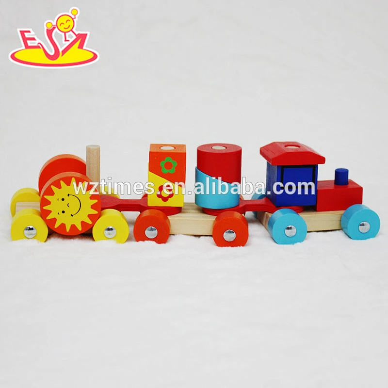 New design children wooden pull train toy for sale as holiday gift W04A295
