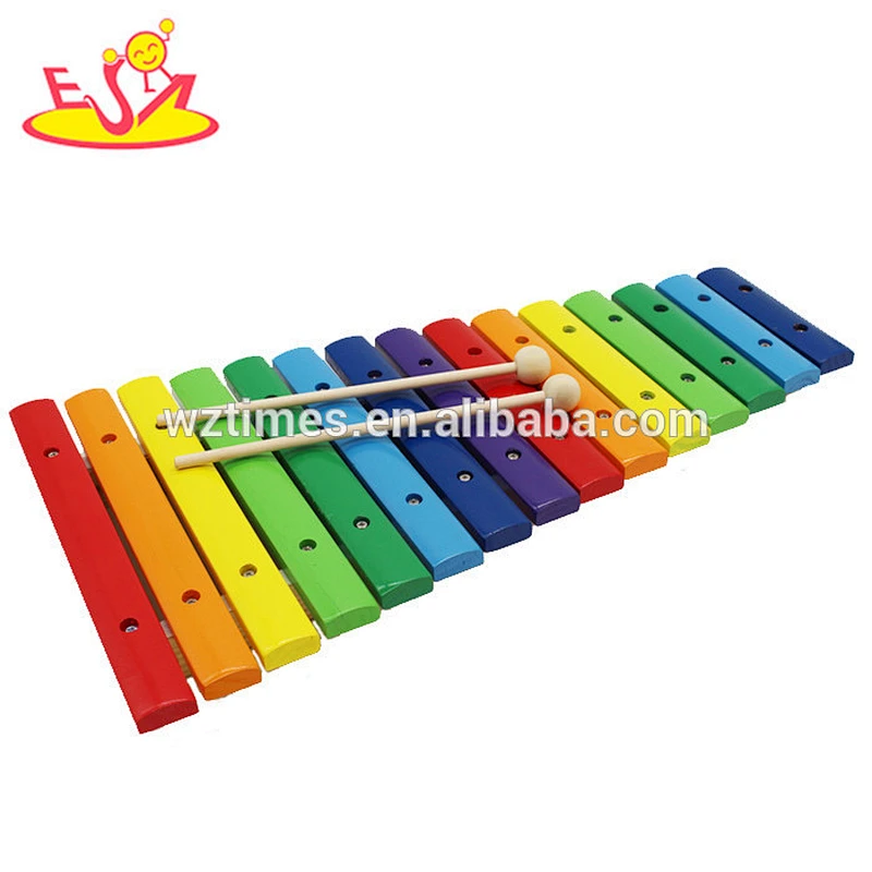 Wholesale musical toy rainbow color xylophone wooden knock harp toy for kids W07C045