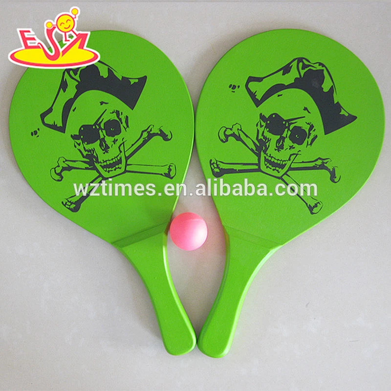 Wholesale hot sale children sport toy wooden beach tennis set with best price W01A109