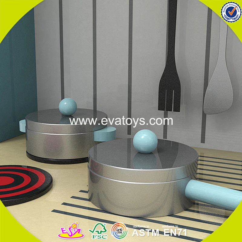 2018 New design blue wooden kids kitchen set top fashion wooden kids kitchen set best wooden kids kitchen set W10C266