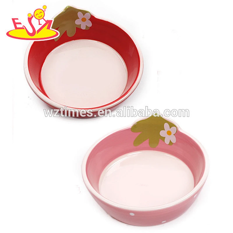 wholesale best sale wooden pet ceramics bowl for red/pink W06F015