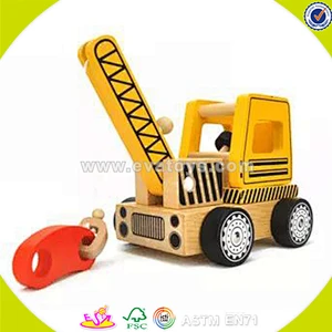 wholesale pretty wooden track car toy funny yellow wooden truck car toy wonderful toddler wooden track car toy W04A149