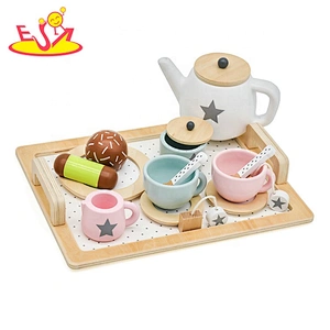 2019 New arrival pretend play toys wooden kids tea party set for sale W10B318