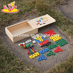 2018 venta al por mayor de madera diy juguetes educativos bebé de madera diy juguetes educativos threading diy juguetes de madera educativos W11E052