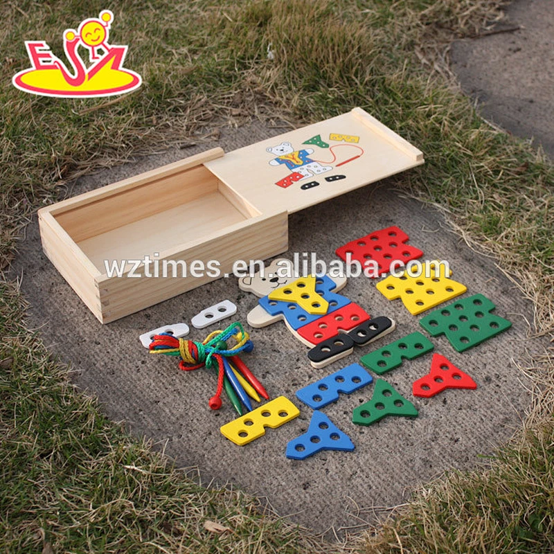 2018 venta al por mayor de madera diy juguetes educativos bebé de madera diy juguetes educativos threading diy juguetes de madera educativos W11E052