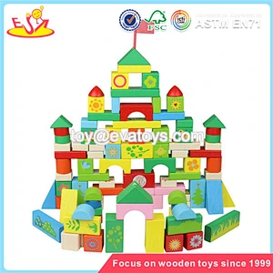 wholesalers 92 Baby Blocks popular wooden blocks building high quality wooden building blocks W13B006