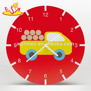 2018 wholesale cartoon wooden children wall clock new wooden children wall clock best design wooden children wall clock W09D020