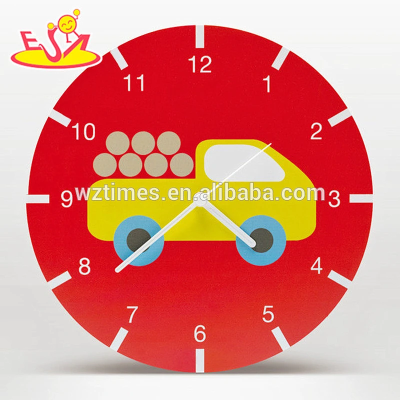 2018 wholesale cartoon wooden children wall clock new wooden children wall clock best design wooden children wall clock W09D020