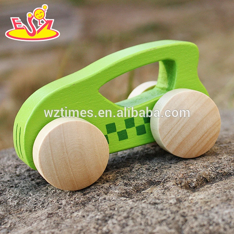 2018 niños divertidos pequeños coches de madera nuevo diseño niños pequeños coches de madera W04A341