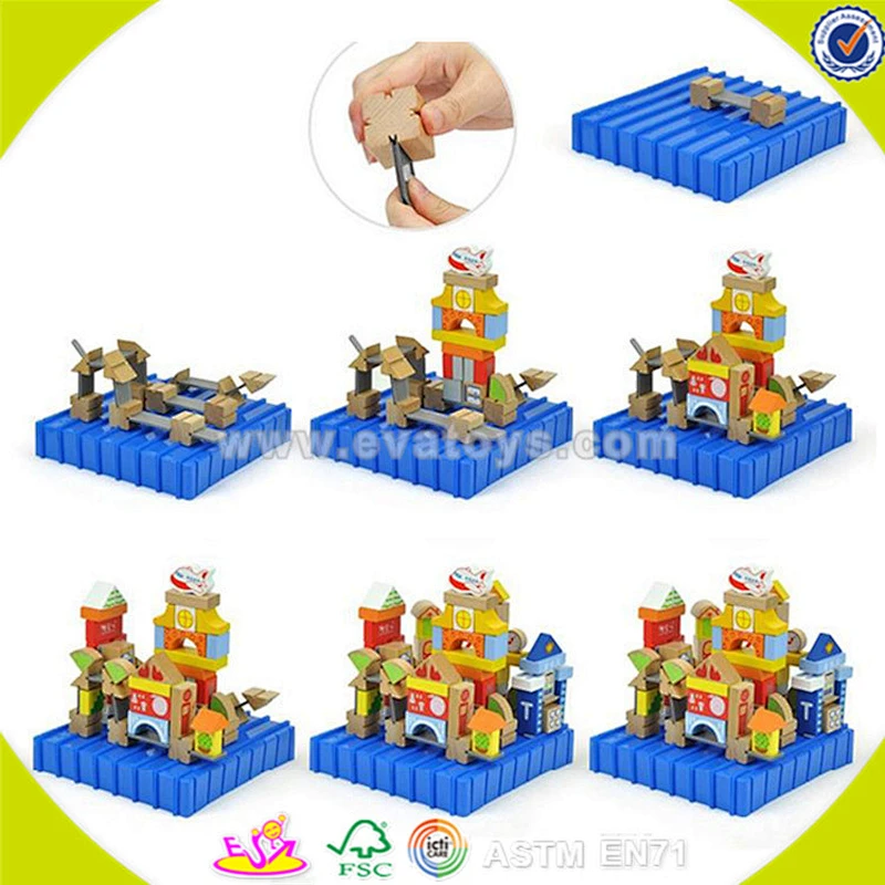 wholesale top quality wooden building blocks toy nice colorful toddler wooden building blocks toy for practical ability W13A074