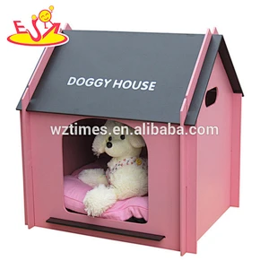 Wholesale top fashion blue household wooden animal house for dogs sleeping W06F002B