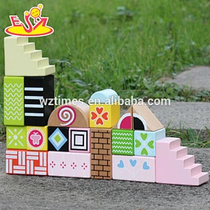 2018 New design 20 pieces children wooden blocks for education W13A125