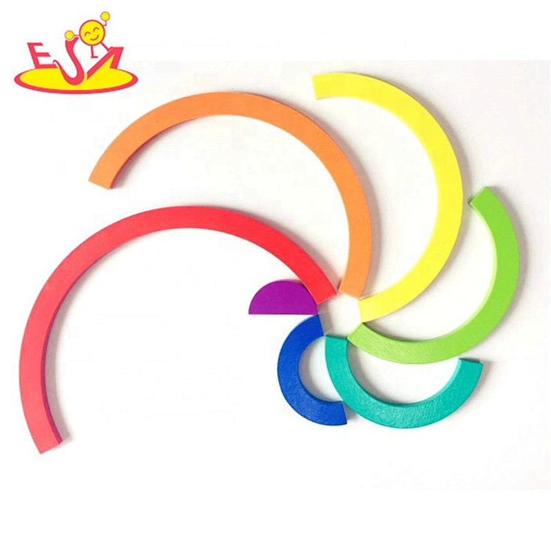 2019 New design educational puzzle wooden rainbow jigsaw for children W14A220