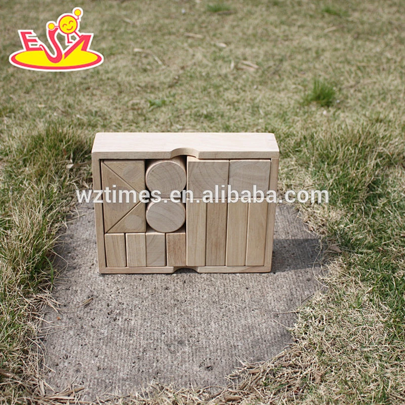 2018 wholesale wooden building block box kid wooden building block box educational wooden building block box W13A086