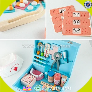 Top fashion educational kids wooden doctor toys for education W10D012