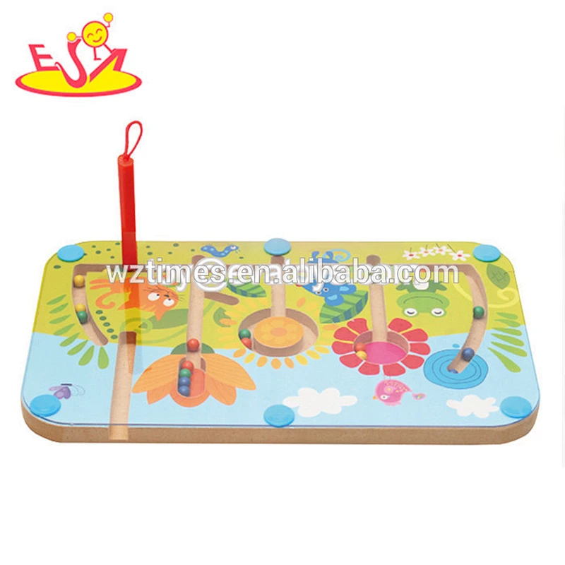 Wholesale cheap educational city car toy wooden maze puzzle for kids W11H026