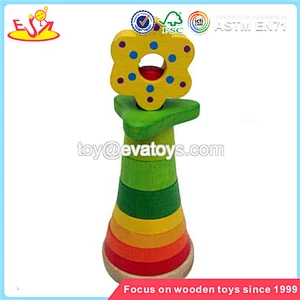 Wholesale most popular wooden baby building blocks game colorful wooden building blocks game W13D048
