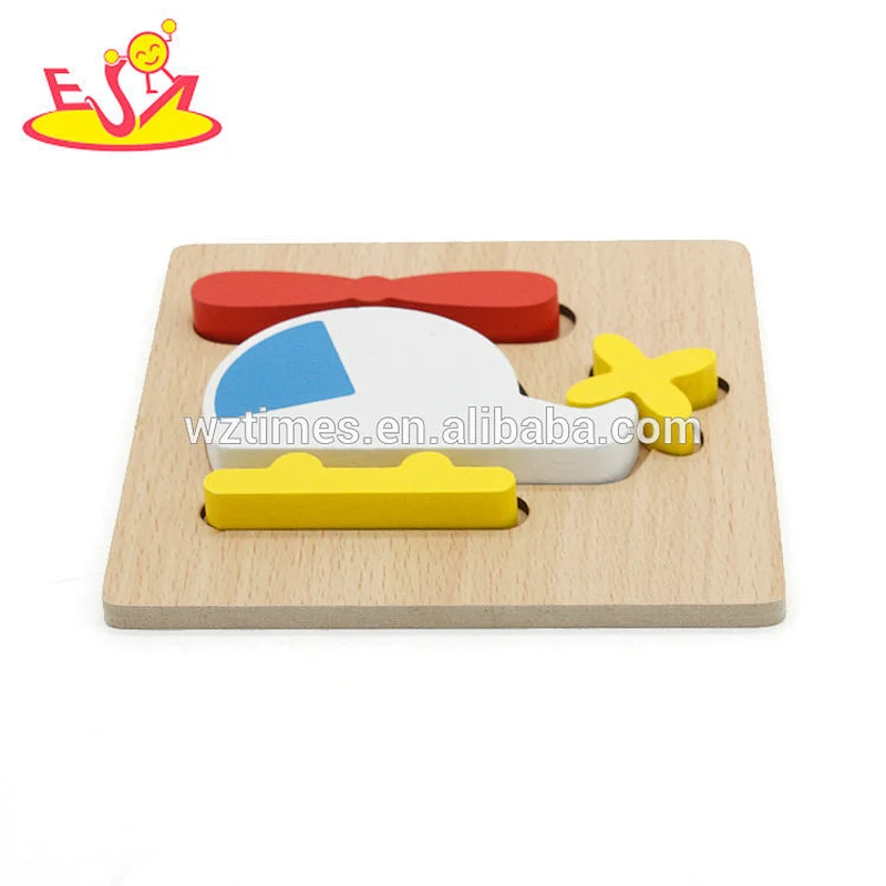 2018 Amazon top seller cheap jigsaw puzzle design toys wooden little wooden puzzles for kids W14D050
