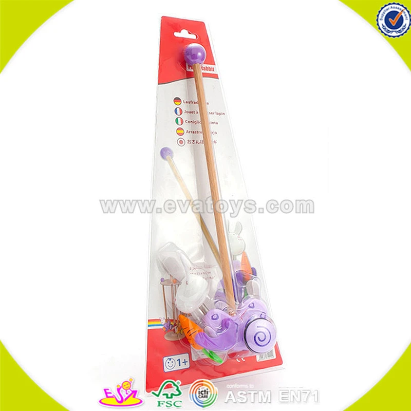 newest baby wooden animal pull toy cheap kids wooden animal pull toy W05A011