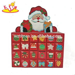 Wholesale wonderful Santa Claus pattern wooden countdown christmas calendar for baby W09F014