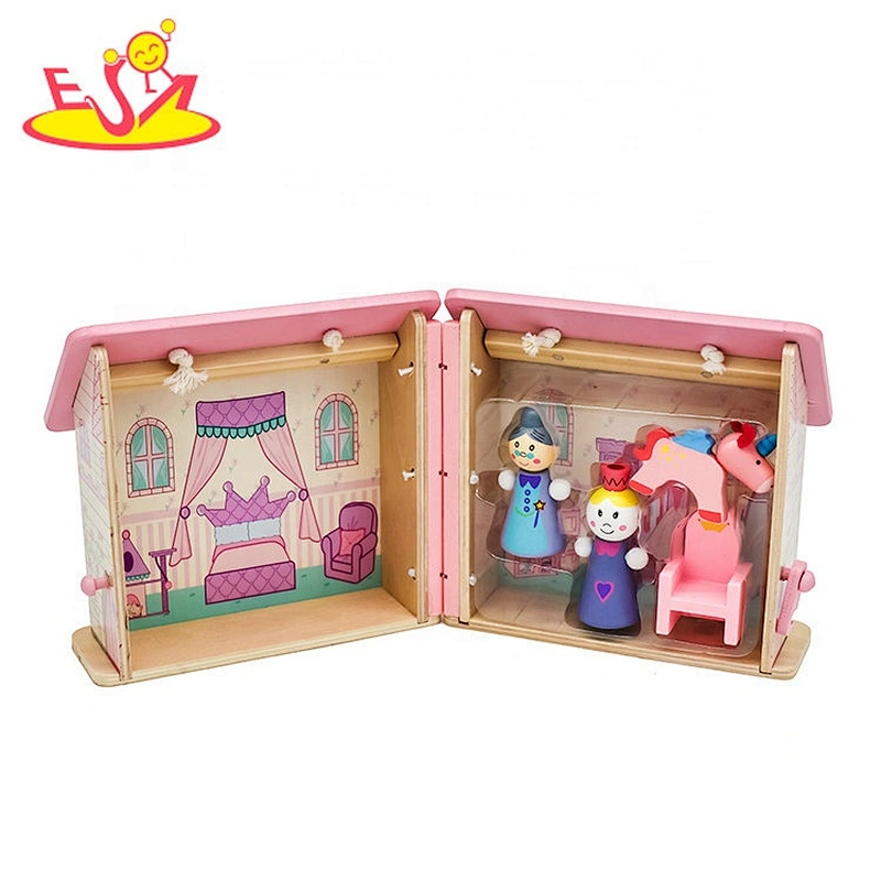 2019 New design mini pretend wooden doll miniatures for kids W06A369