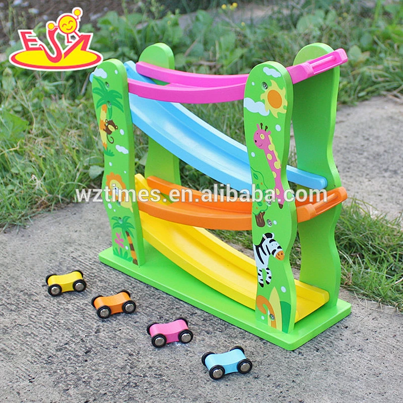2018 New design wooden Marble Run toys funny wooden speed car toys educational wooden marble run for toddlers W04E046