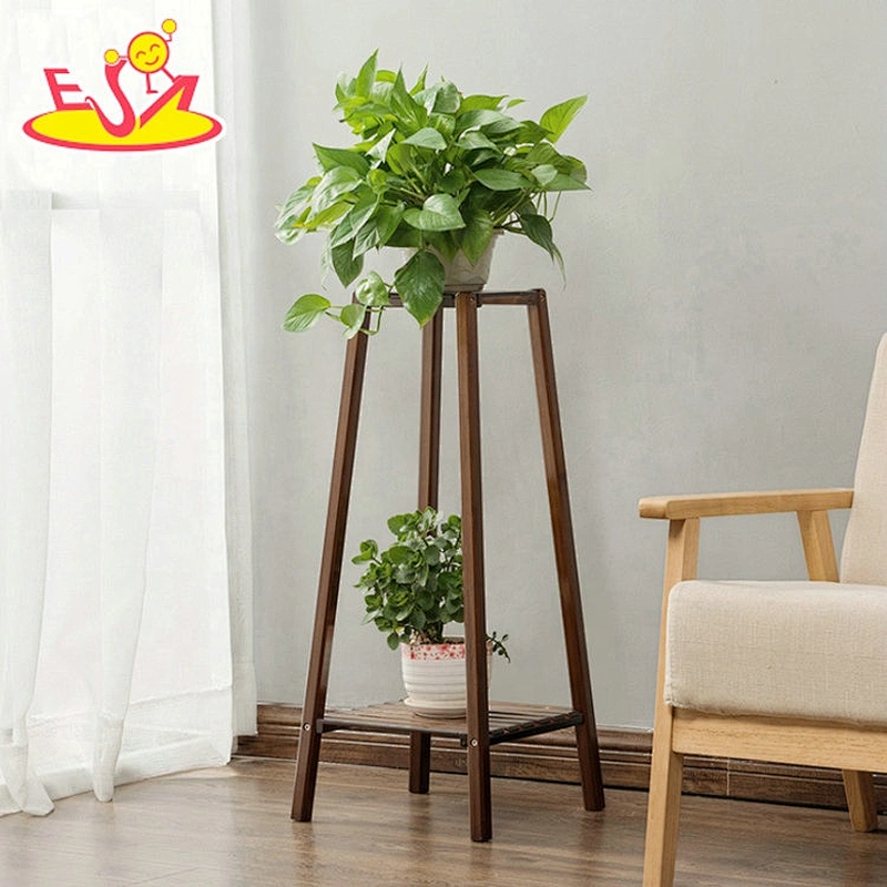 Top sale decorative 2 ties wooden plant pot and stand in brown W08H113