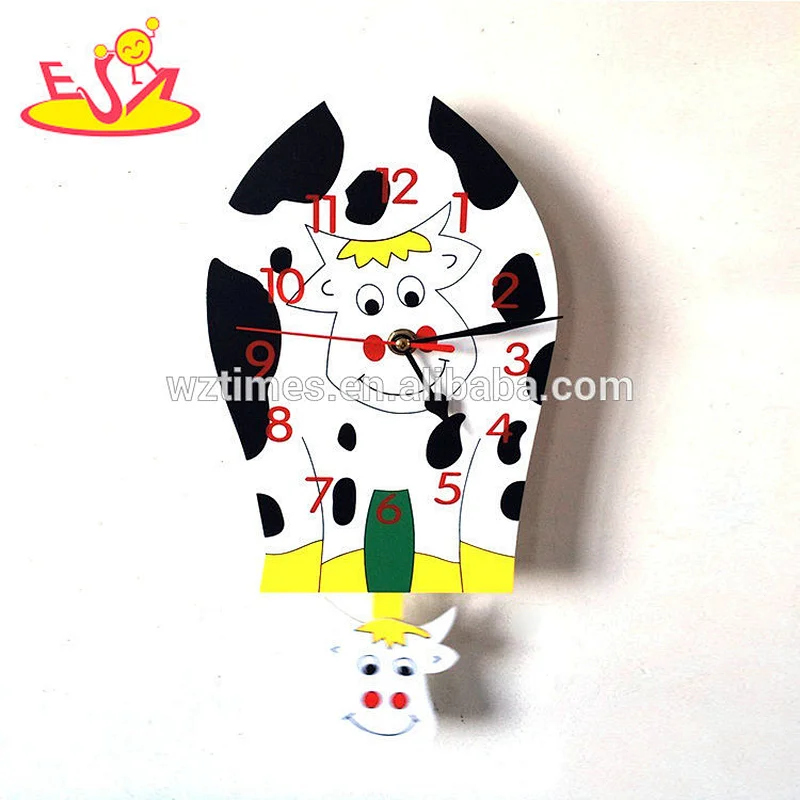 wholesale high quality wooden grandpa shape creative wall clock for sale W14K036