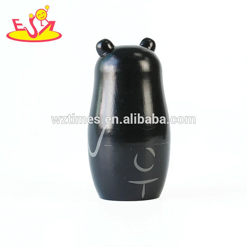 Custom DIY painting wooden Russian nesting dolls for children W06D083