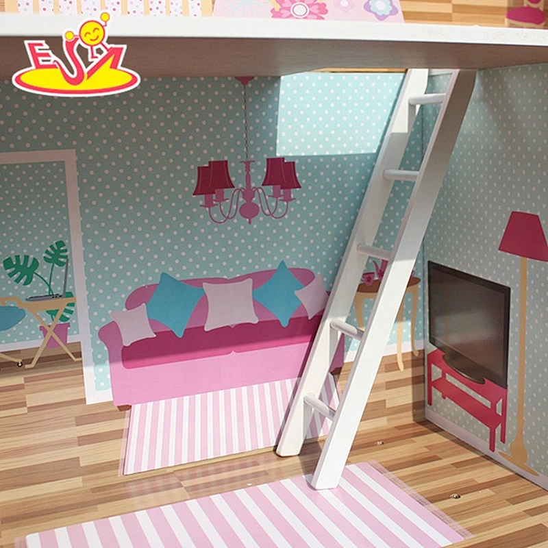 wholesale kids wooden dollhouse miniatures for pretend W06A044