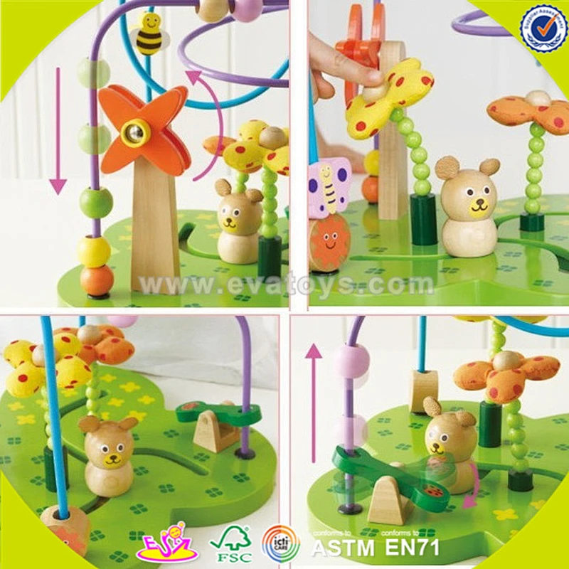 wholesale top fashion baby wooden toy beads popular kids wooden toy beads W11B073