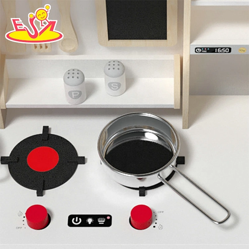 2019 New released wooden pretend kitchen toys with plastic accessories W10C483B
