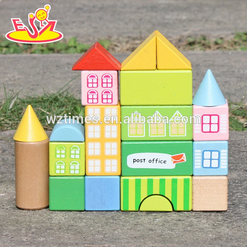 Nuevo diseño 20 piezas bloques niños juguetes de construcción de madera para niños W13A121