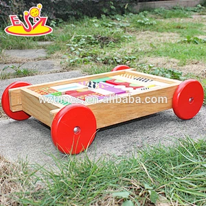 2018 wholesale pull car designed wooden wooden blocks for toddlers W13C032