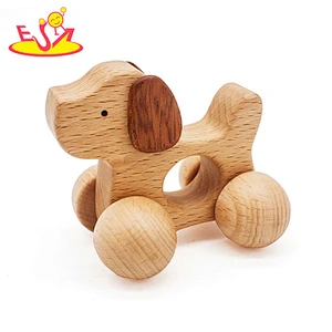 2018 wholesale baby wooden animal toy car hottest children's wooden animal toy car W04A235