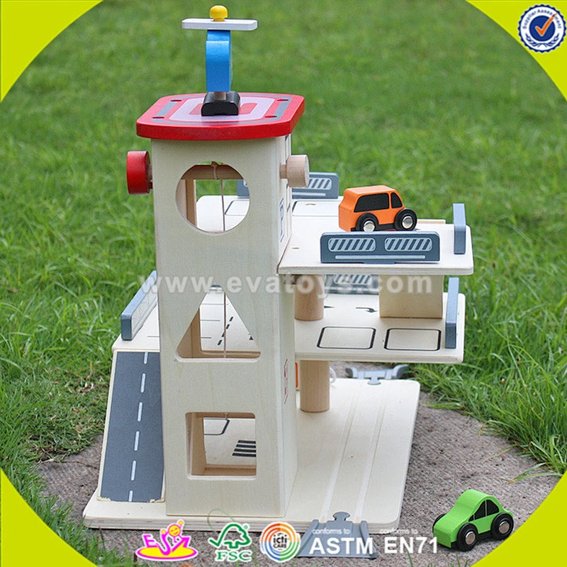 wholesale kids wooden parking lot fashion children wooden parking lot high quality baby wooden parking lot W04B023