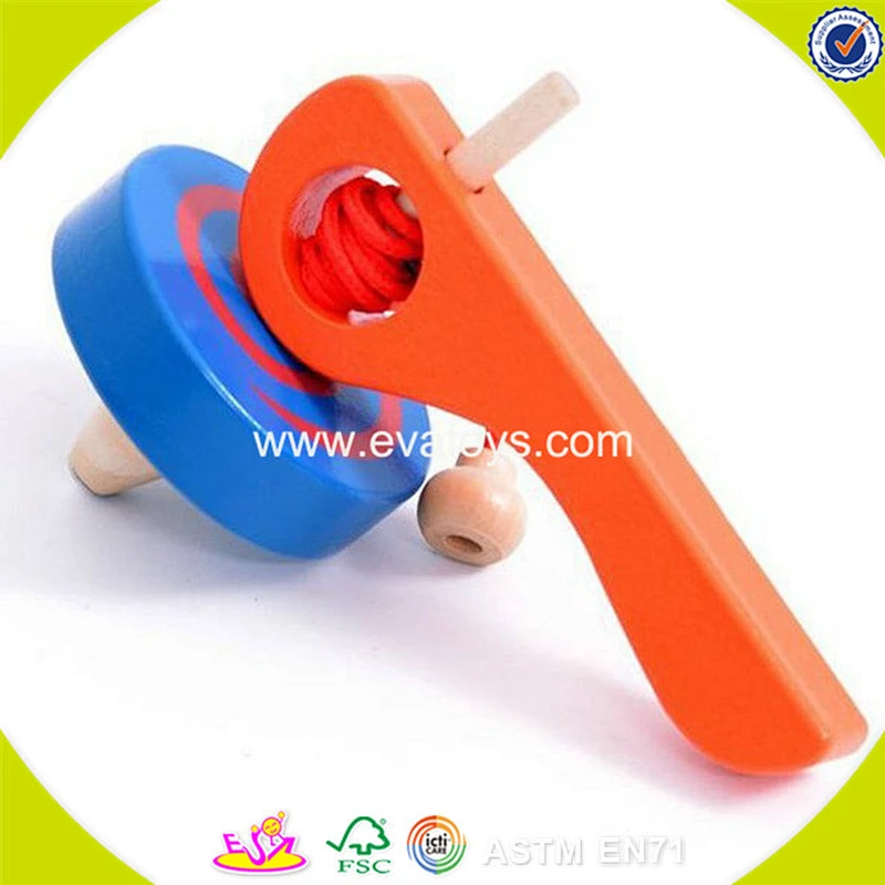 wholesale cheap children wooden toy gyro hot sale baby wooden toy gyro W01B019