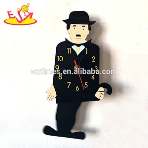 wholesale no smoking sign shaped wooden wall clocks for sale W14K045