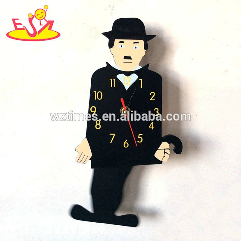 wholesale no smoking sign shaped wooden wall clocks for sale W14K045