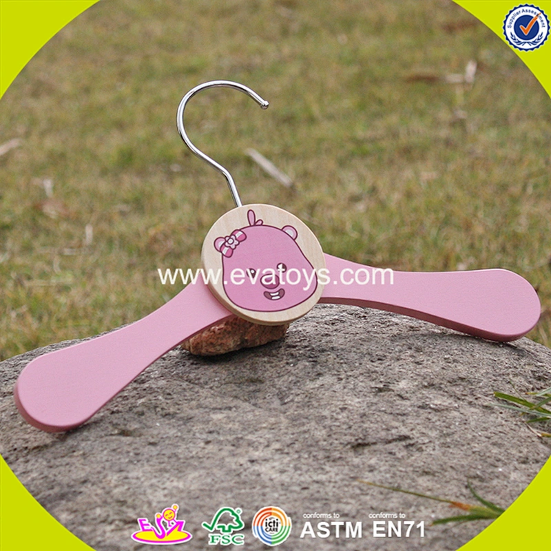 2018 New design wooden hanger hook pink wooden hanger hook children wooden hanger hook W09B071